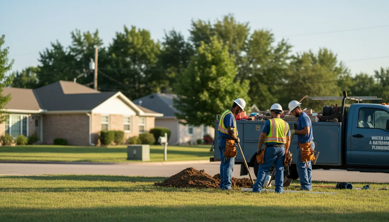 Residential water line and bathroom plumbing service in Lawler, IA